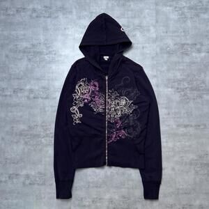 Y2K Yogi 00s Purple Grunge Zip Up Jacket